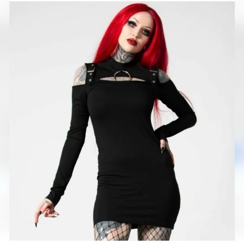 Killstar Breakout Bodycon Long Sleeve Mini Dress, Size XXL